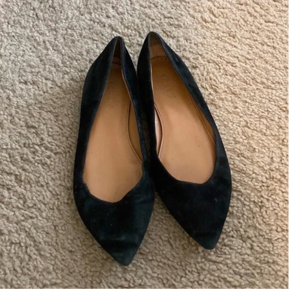 Black J Crew Suede Flats